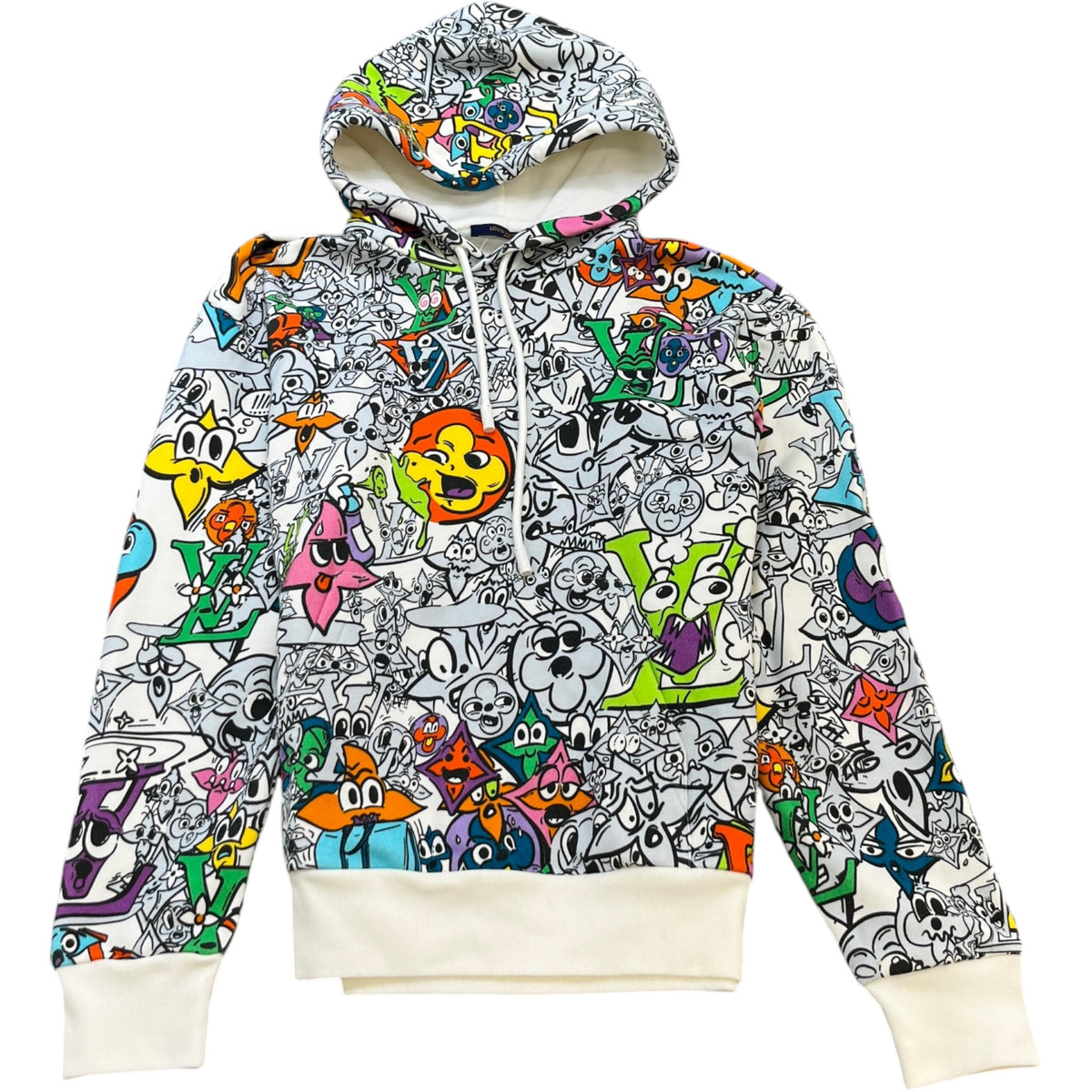Men's Monogram Comics Hoodie White Size M - Photo 1