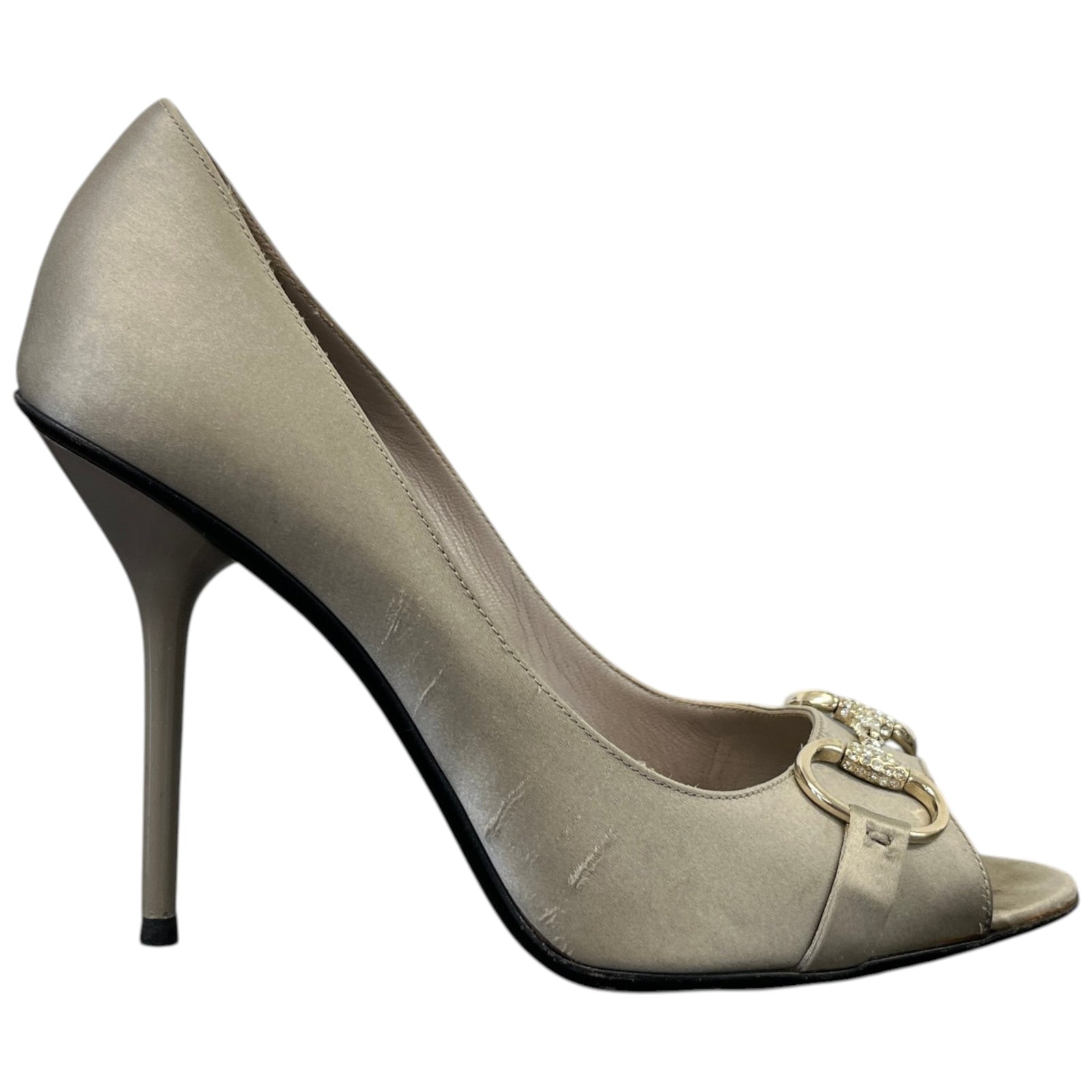 Women's Embroidered Hoursebit Heels Silver Size EU 39.5 / UK 6.5 - Photo 1