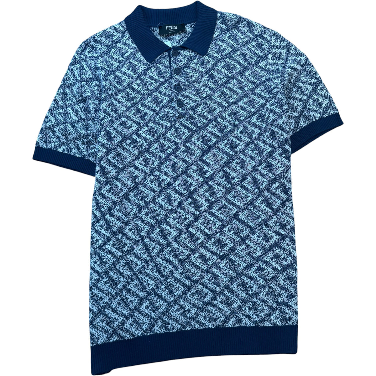 Men's FF Monogram Polo Shirt Navy Size XXL - Photo 1