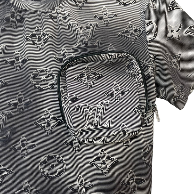 Men's 2054 3D Monogram Pocket T-Shirt Grey Size XS