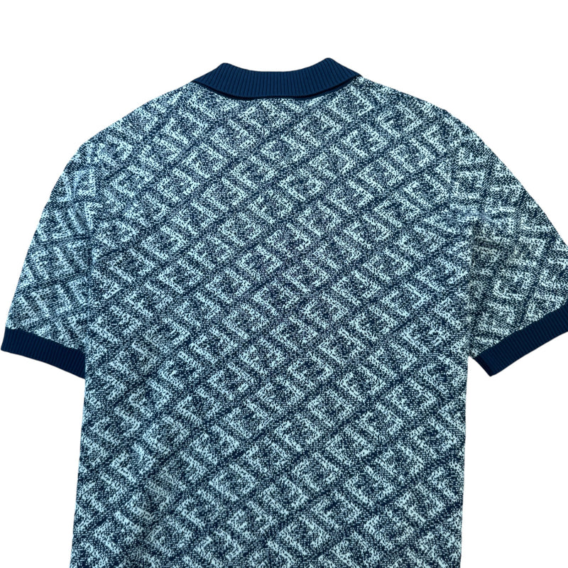 Men's FF Monogram Polo Shirt Navy Size XXL