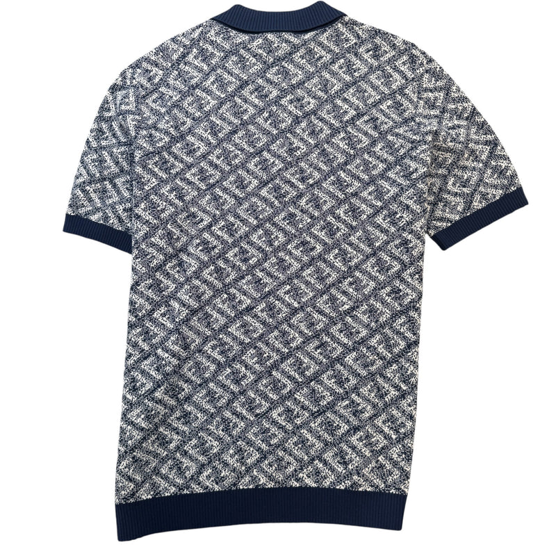 Men's FF Monogram Polo Shirt Navy Size XXL