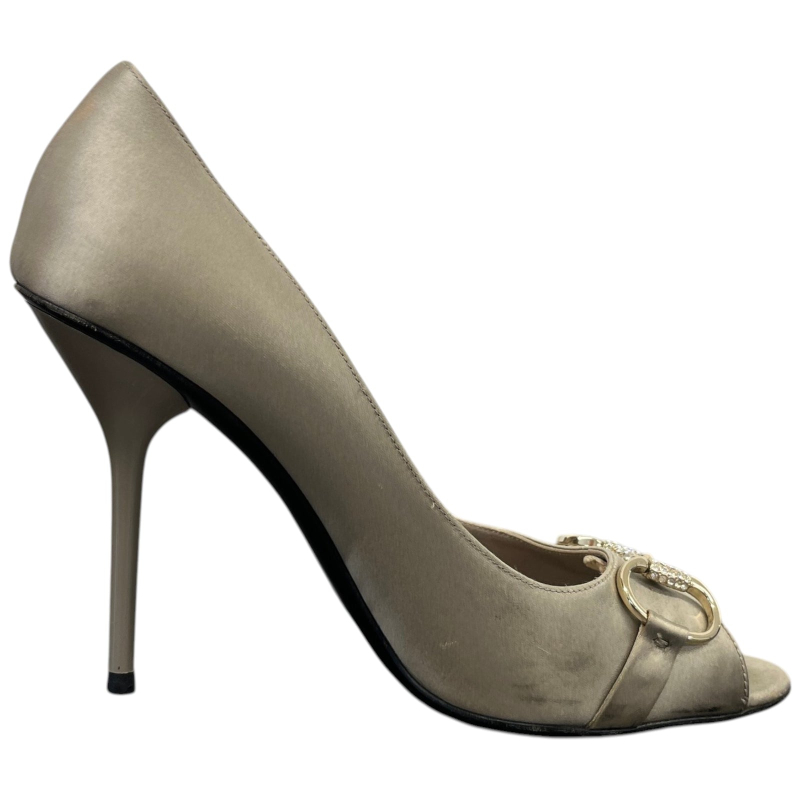 Women's Embroidered Hoursebit Heels Silver Size EU 39.5 / UK 6.5 - Photo 4