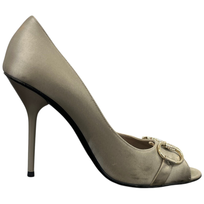 Women's Embroidered Hoursebit Heels Silver Size EU 39.5 / UK 6.5
