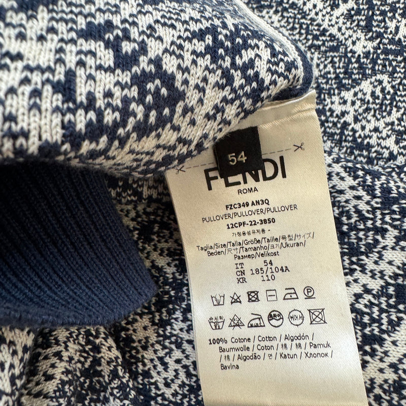 Men's FF Monogram Polo Shirt Navy Size XXL