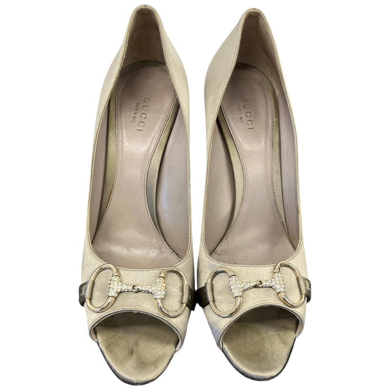 Women's Embroidered Hoursebit Heels Silver Size EU 39.5 / UK 6.5
