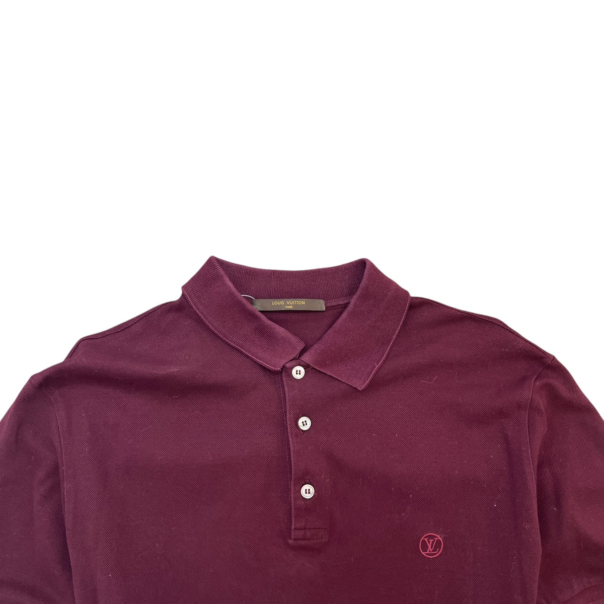 Men's Embroidered Logo Polo Shirt Burgundy Size M - Photo 5