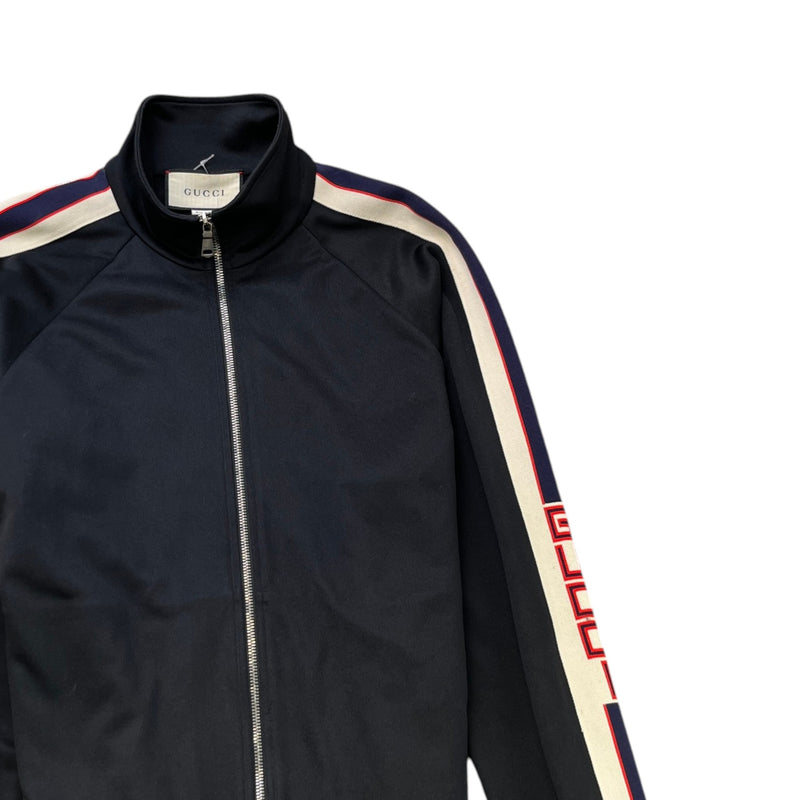Men's Tape Logo Track Jacket Black Size S