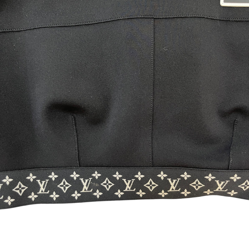 Women's Mock Neck Monogram Cropped T-Shirt Black Size XL / UK 14