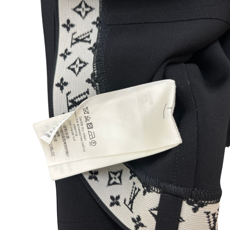 Women's Mock Neck Monogram Cropped T-Shirt Black Size XL / UK 14