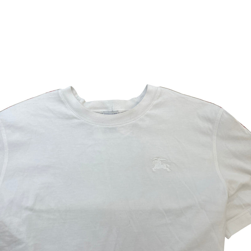 Men's Check Tape T-Shirt White Size 3XL