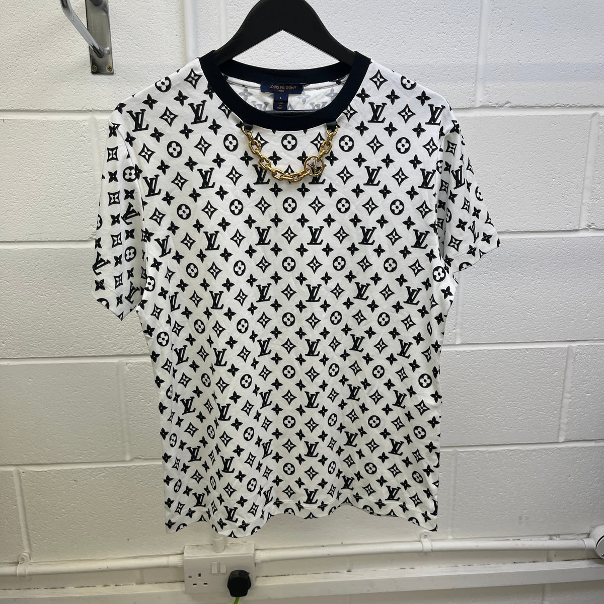 Women's Hook And Loop Monogram Chain T-Shirt White Size L / UK 12 - Photo 7