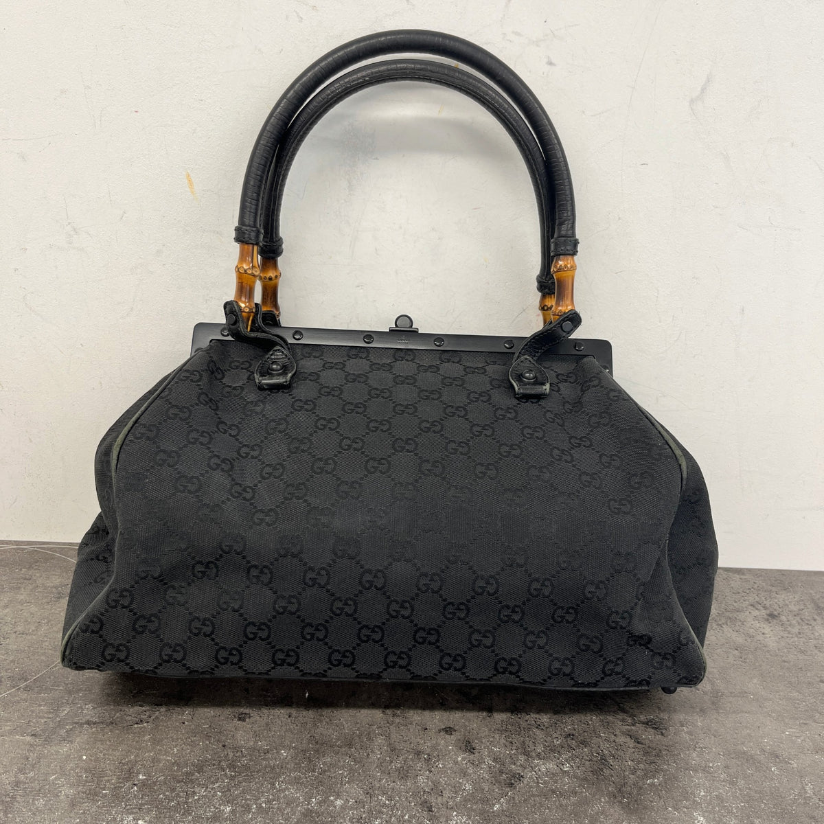Women's Bamboo Frame Handbag Black - Photo 13