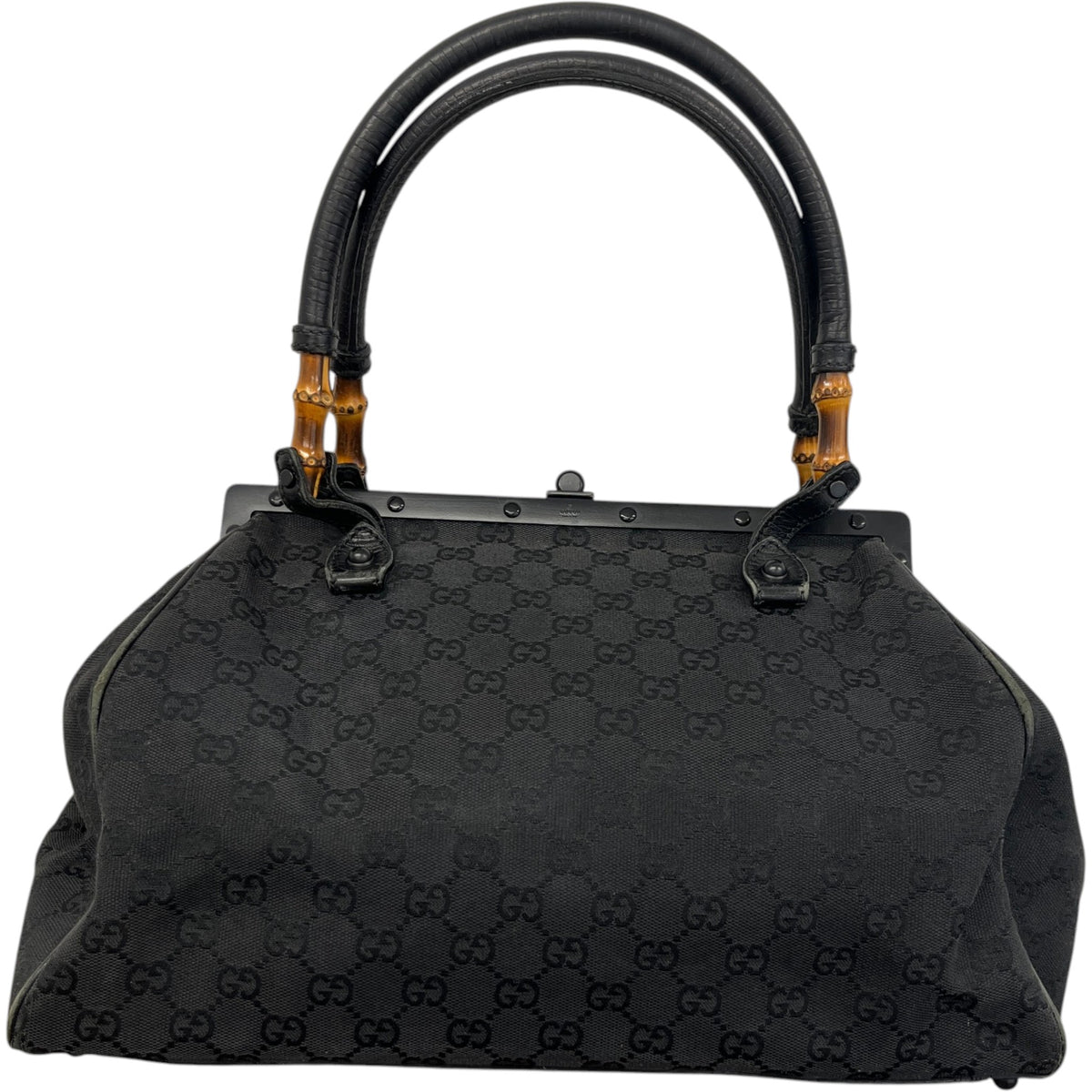 Women's Bamboo Frame Handbag Black - Photo 1