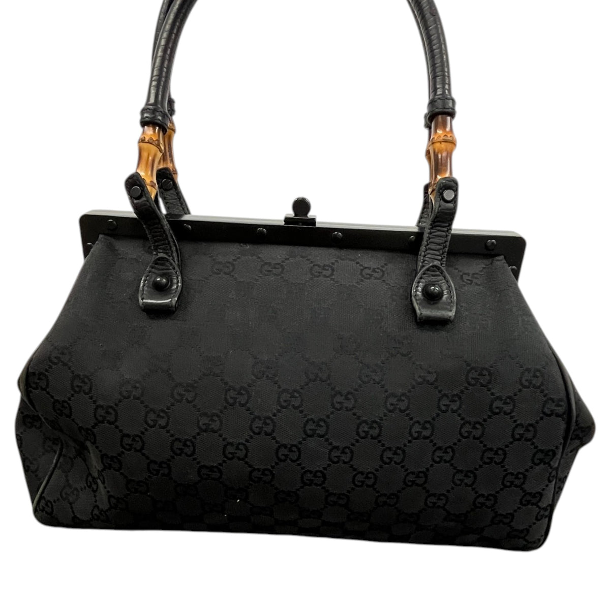 Women's Bamboo Frame Handbag Black - Photo 3