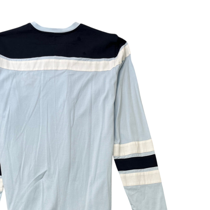 Men's Embroidered Star Long Sleeve T-Shirt Blue Size S