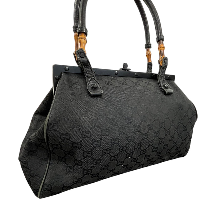 Women's Bamboo Frame Handbag Black