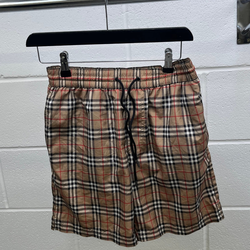 Men's Nova Check Swim Shorts Beige Size XS / W28