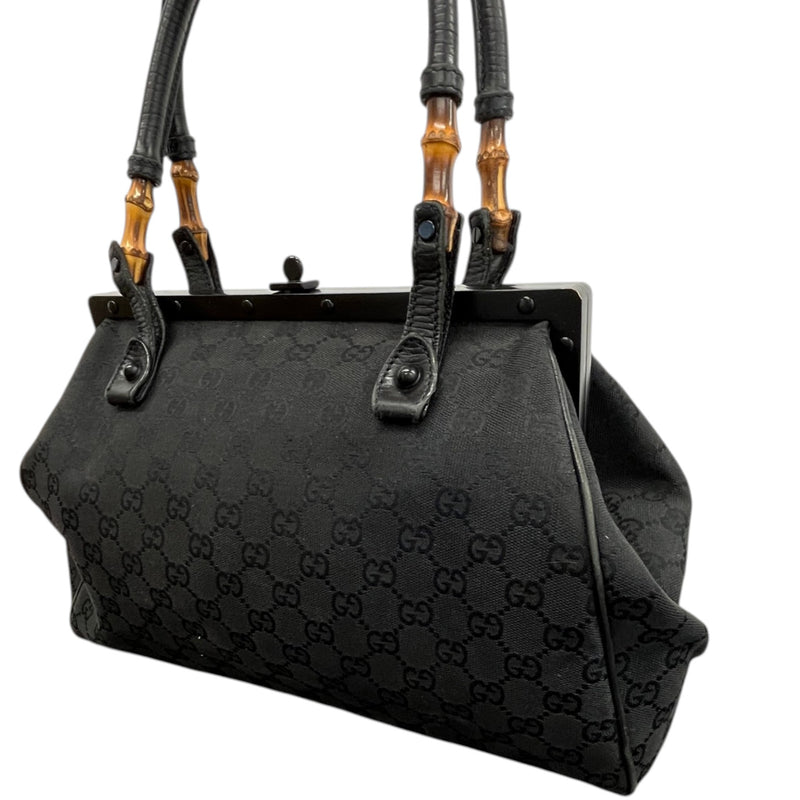 Women's Bamboo Frame Handbag Black