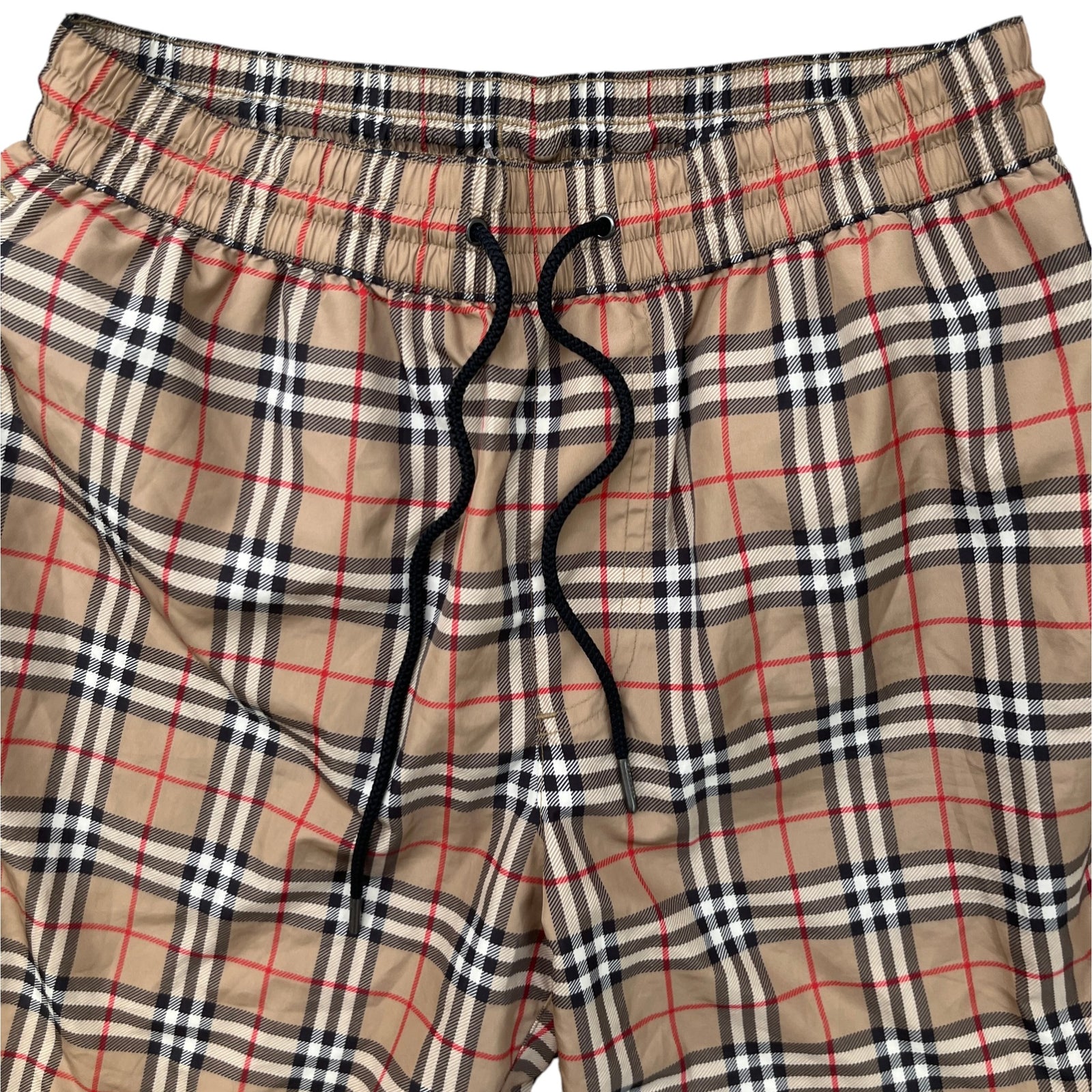 Men's Nova Check Swim Shorts Beige Size XS / W28 - Photo 5