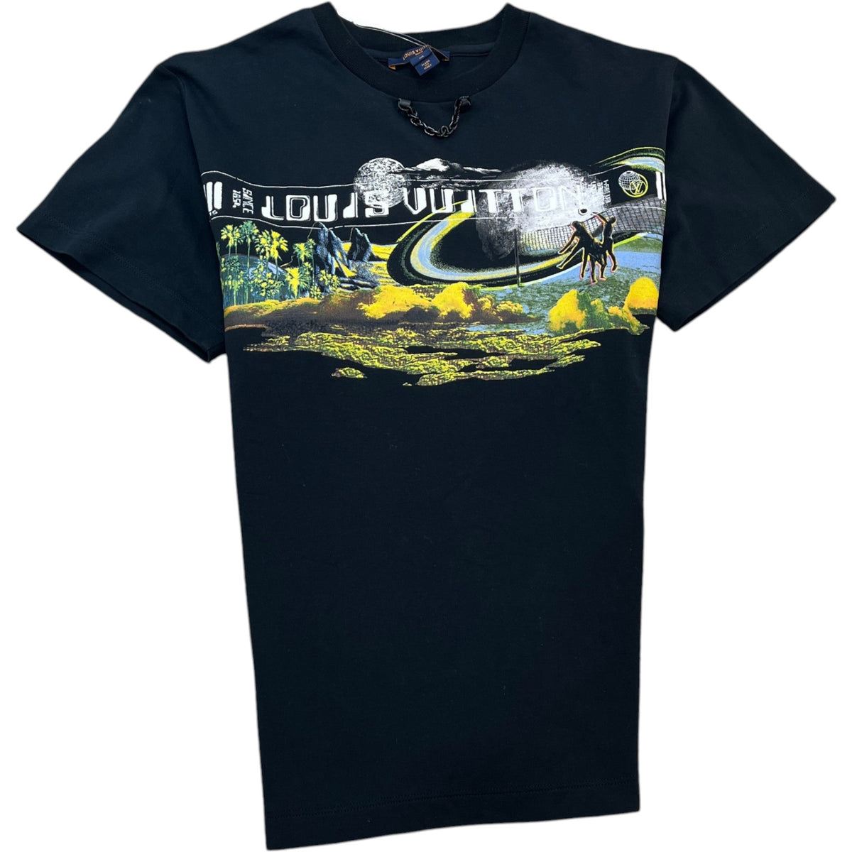 Women's Cosmic Volleyball Print T-Shirt Black Size M / UK 10 - Photo 1