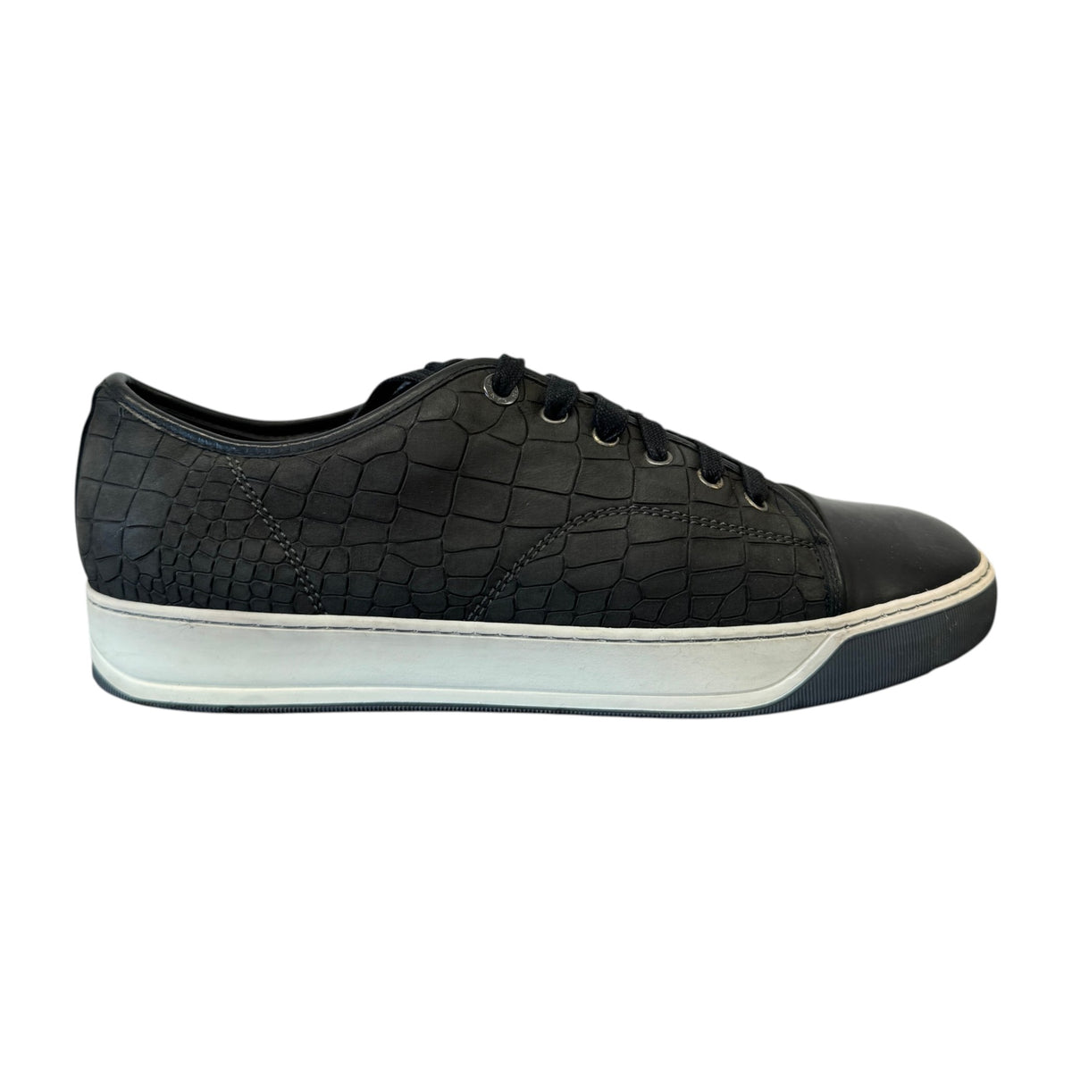 Men's DBB1 Croc-Embossed Low Trainers Black Size UK 9 / EU 43 - Photo 1