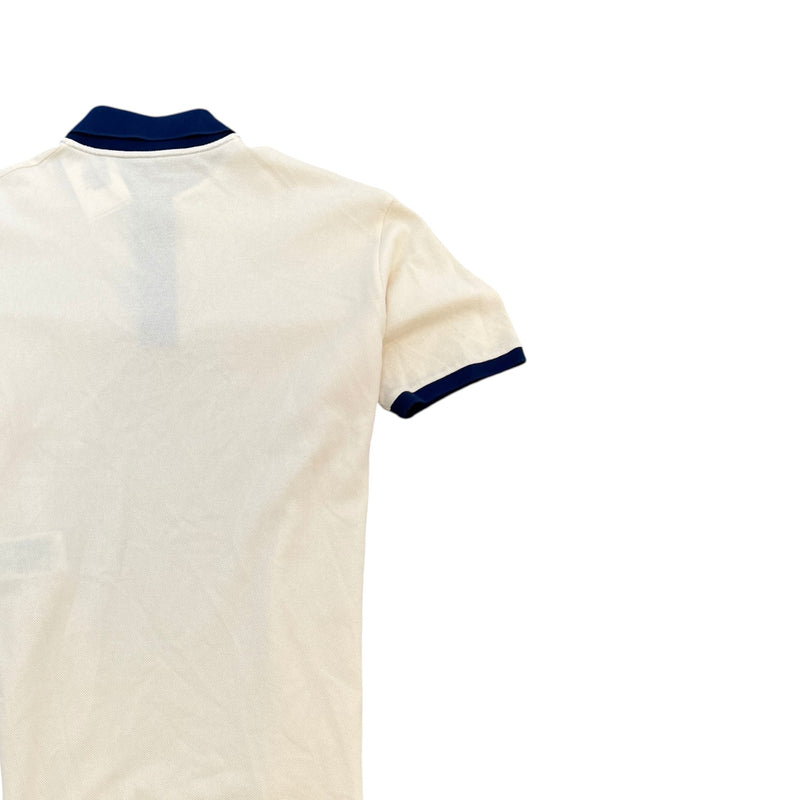 Men's Logo Patch Polo Shirt Cream Size XL