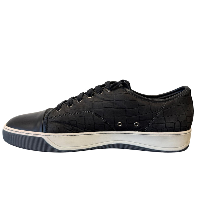Men's DBB1 Croc-Embossed Low Trainers Black Size UK 9 / EU 43