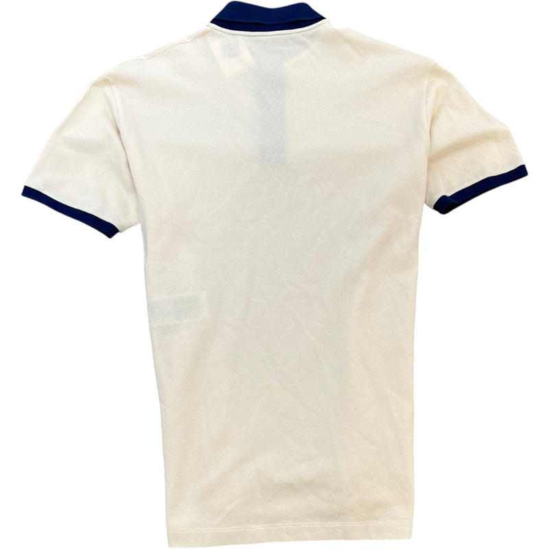 Men's Logo Patch Polo Shirt Cream Size XL
