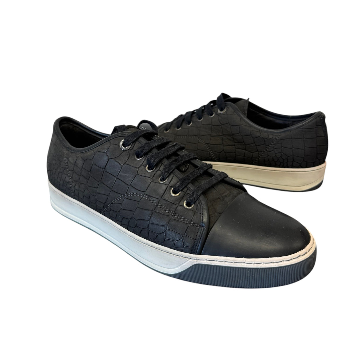 Men's DBB1 Croc-Embossed Low Trainers Black Size UK 9 / EU 43 - Photo 3
