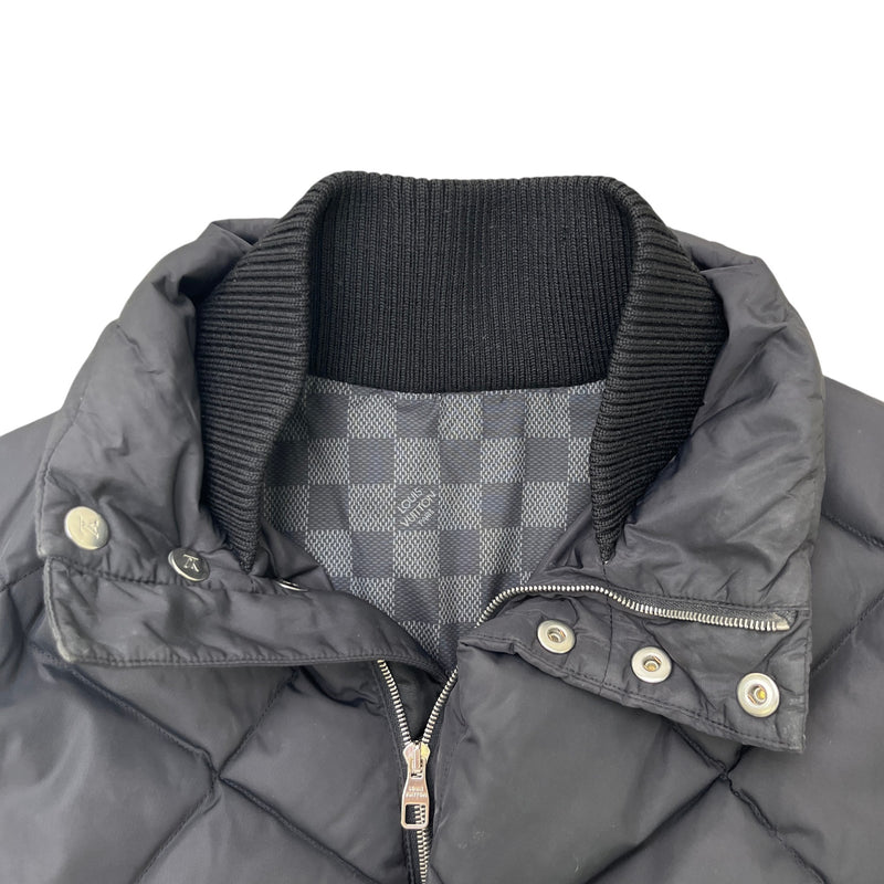 Men's Lv Quilted & Leather Kids Boys Age 6 Down Jacket Black Size XXS