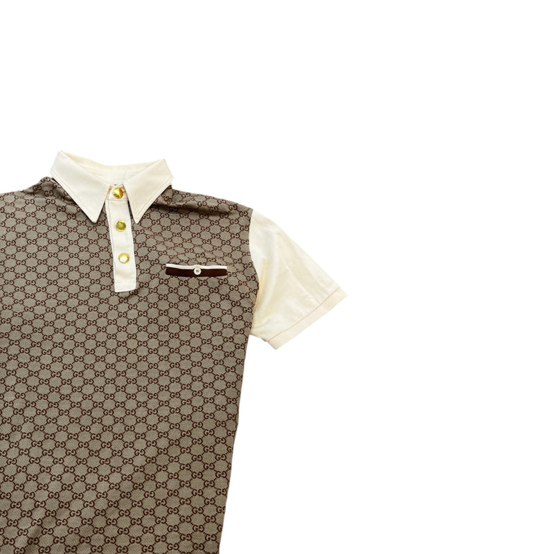 Men's Gg Supreme Polo Shirt Beige Size L
