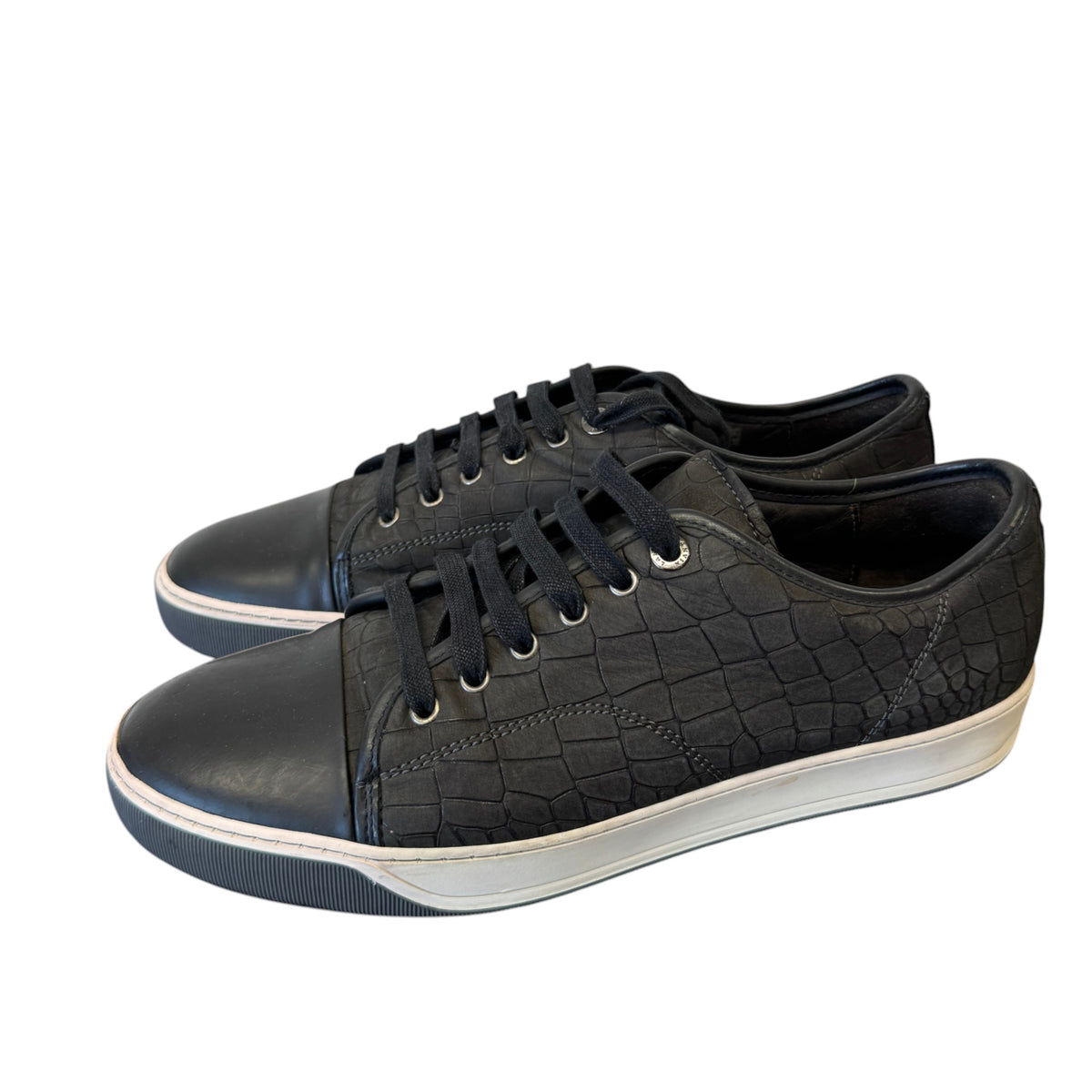 Men's DBB1 Croc-Embossed Low Trainers Black Size UK 9 / EU 43 - Photo 7
