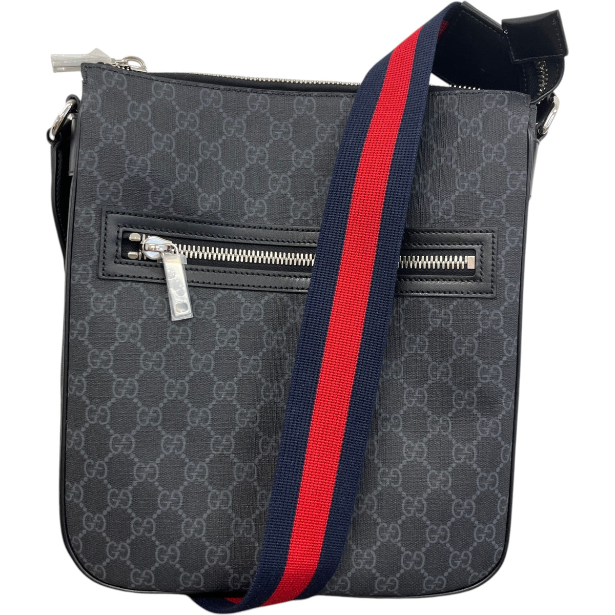 Men's GG Supreme Web Messenger Bag Black - Photo 1