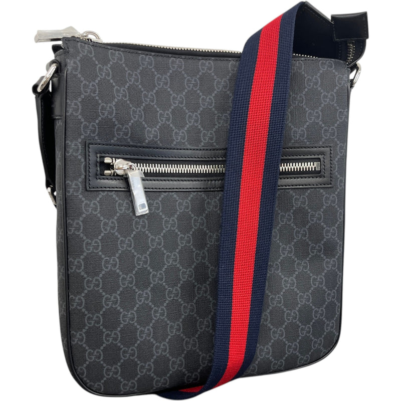 Men's GG Supreme Web Messenger Bag Black