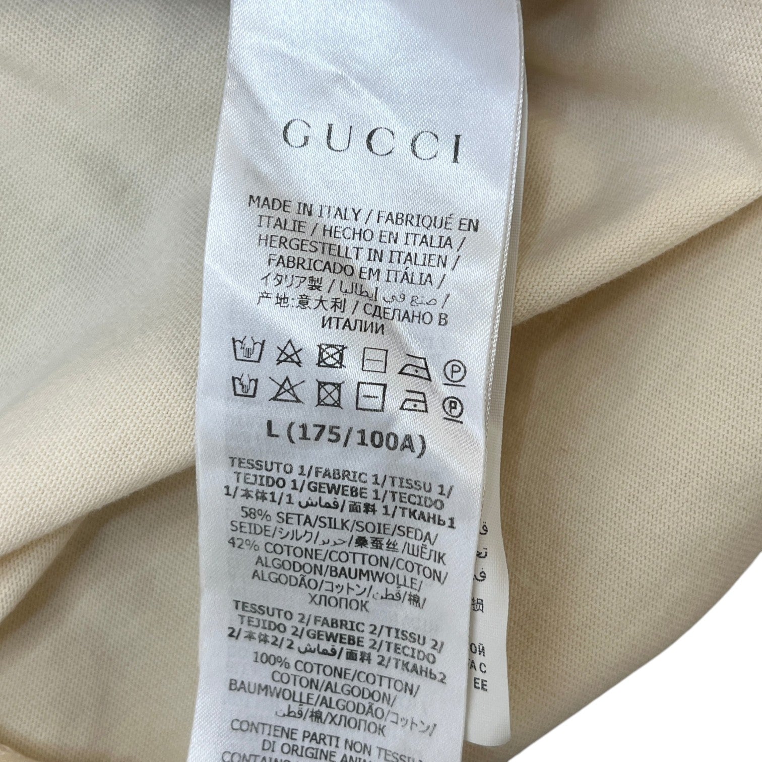 Men's Gg Supreme Polo Shirt Beige Size L - Photo 7