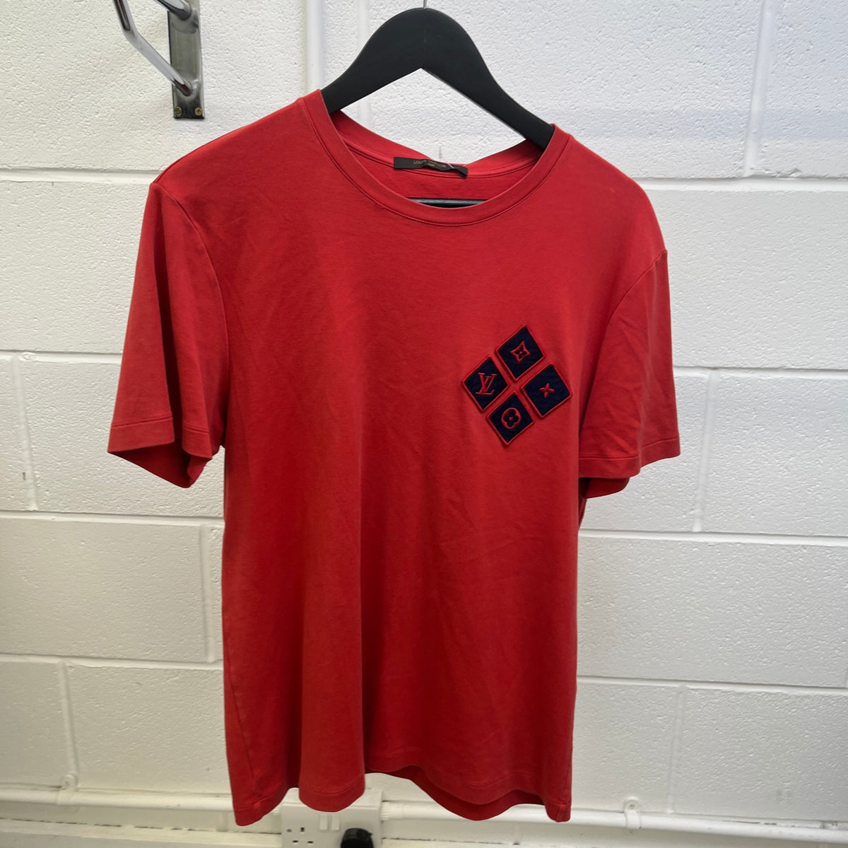 Men's Patch Logo T-Shirt Red Size M - Photo 6
