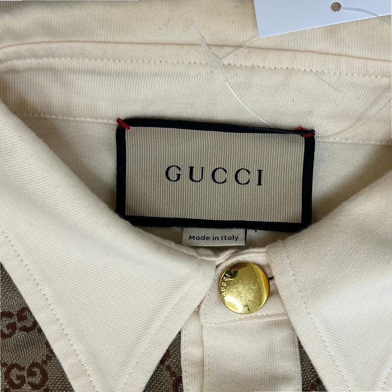 Men's Gg Supreme Polo Shirt Beige Size L
