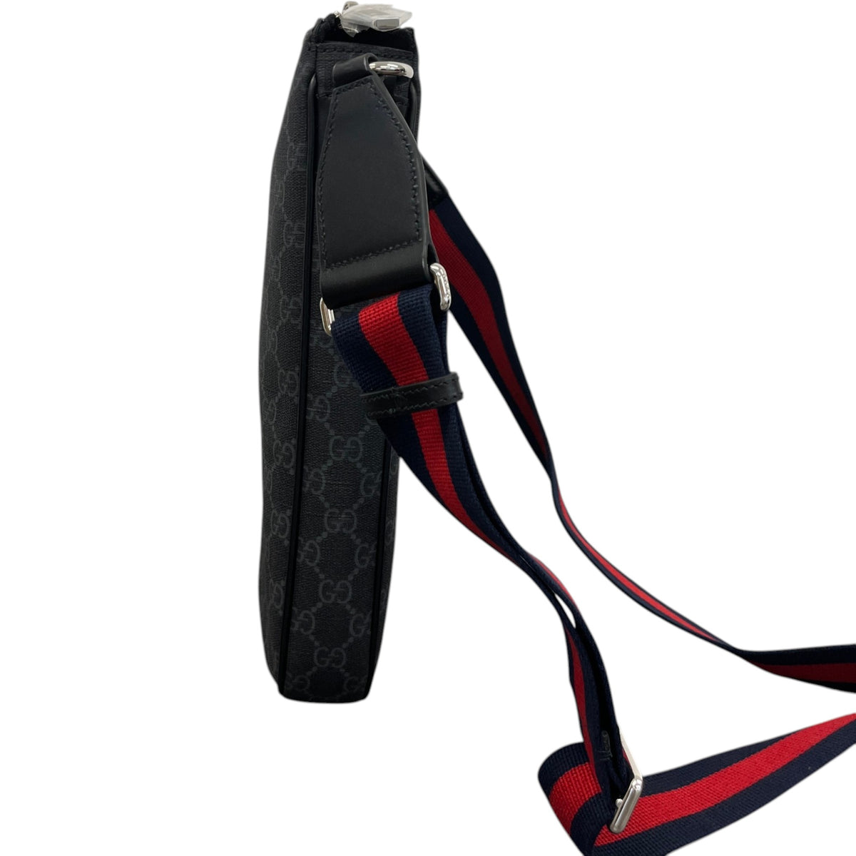 Men's GG Supreme Web Messenger Bag Black - Photo 7