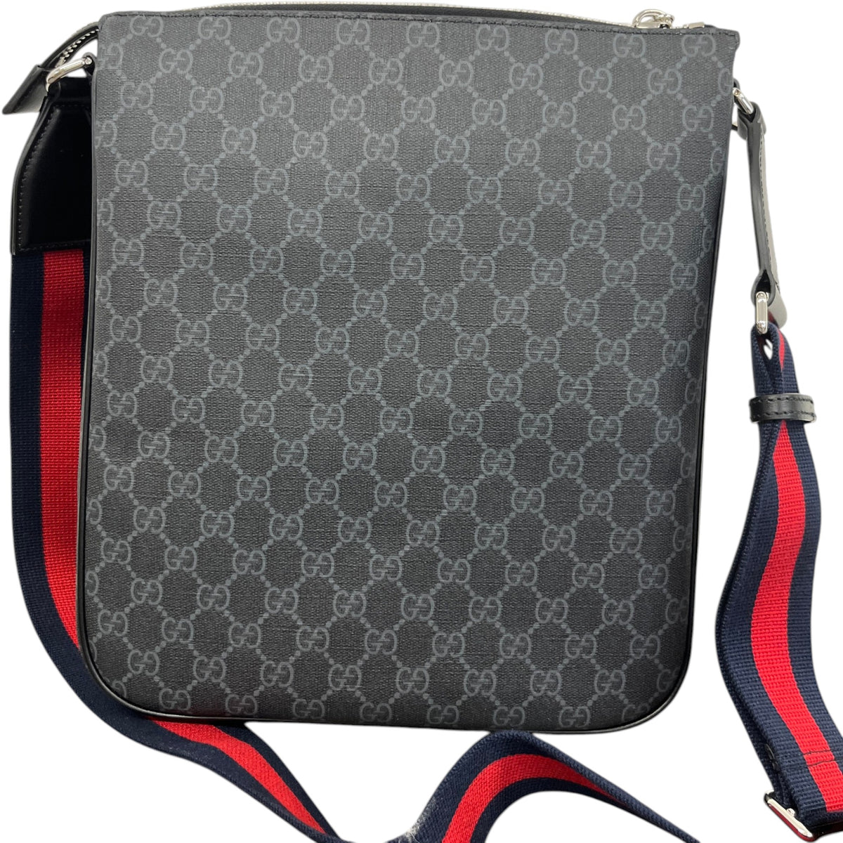 Men's GG Supreme Web Messenger Bag Black - Photo 3