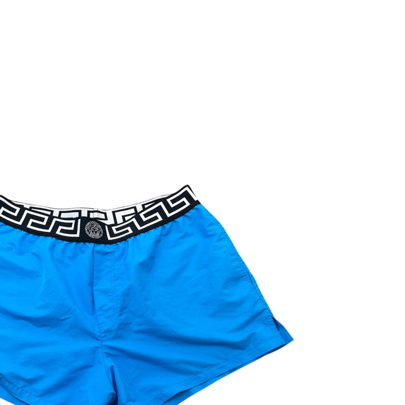 Men's Greca Waistband Swim Shorts Blue Size L