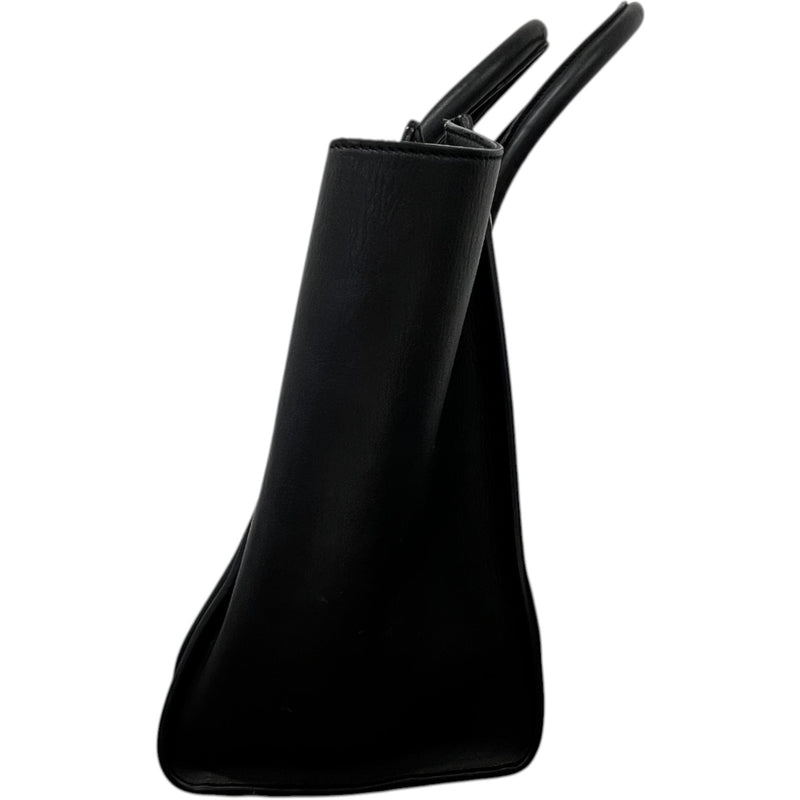 Women's Luggage Grained Calfskin Handbag Black