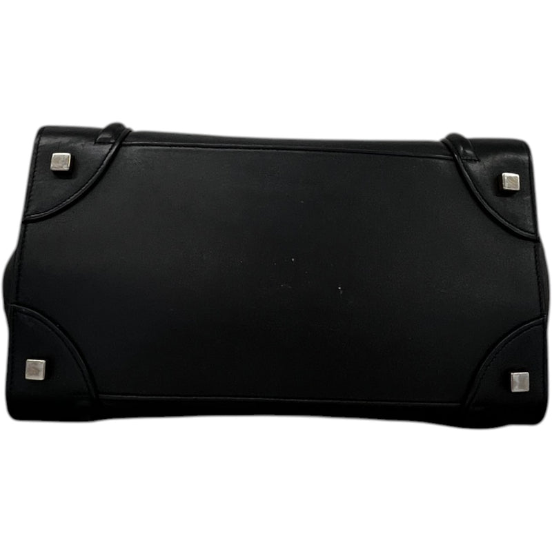 Women's Luggage Grained Calfskin Handbag Black