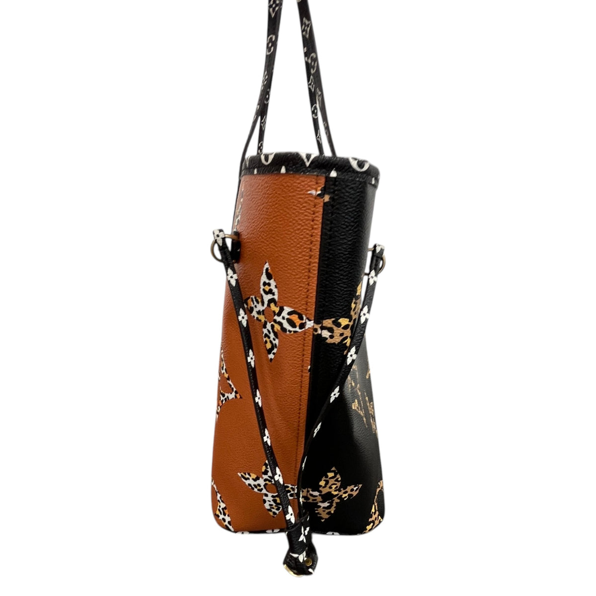 Women's Monogram Jungle Neverfull MM Handbag Black - Photo 7