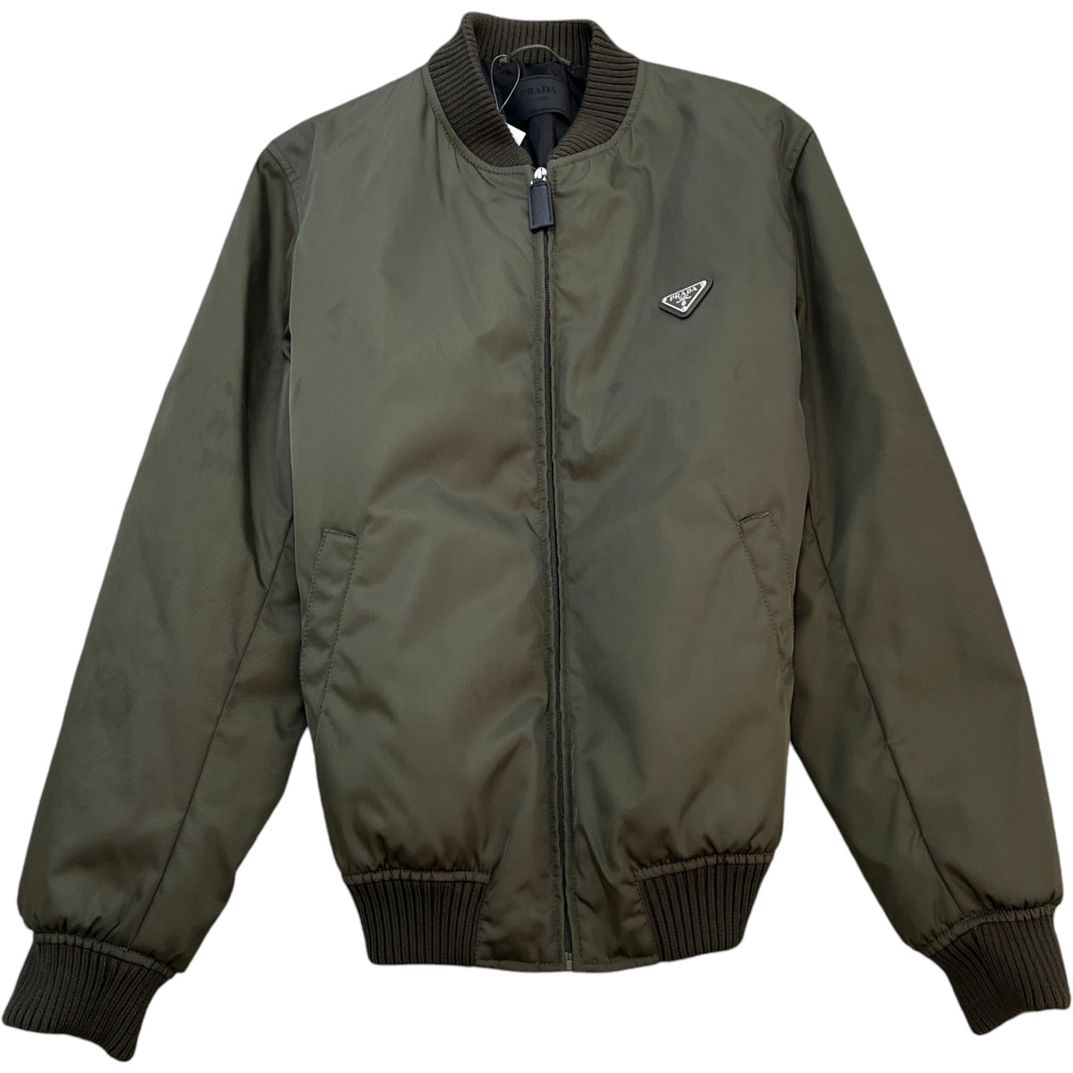 Men's Plaque Logo Bomber Jacket Khaki Size M - Photo 1