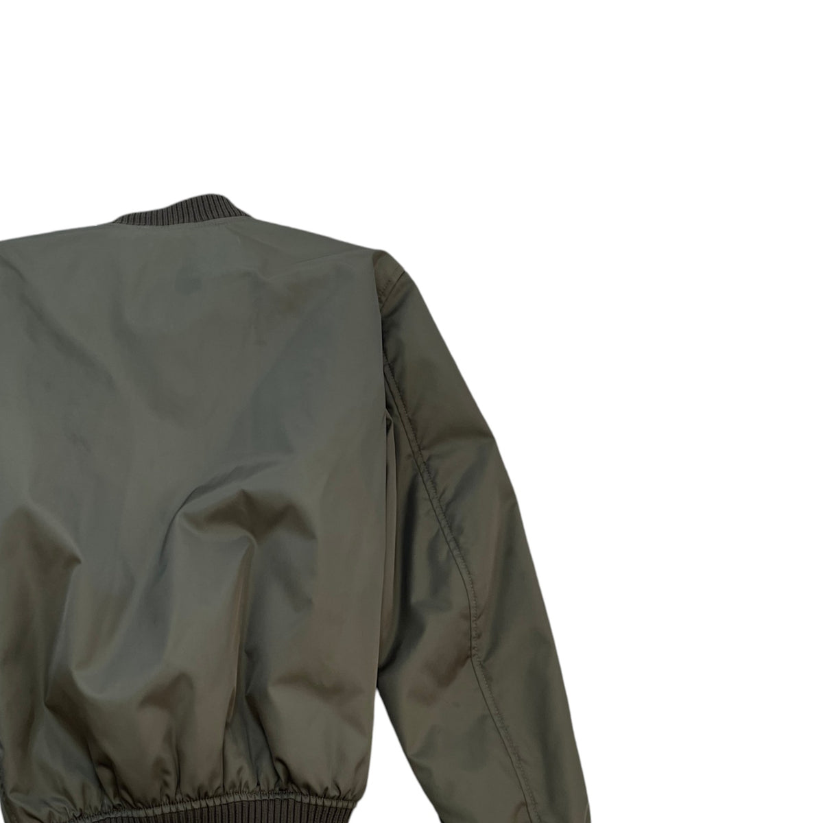 Men's Plaque Logo Bomber Jacket Khaki Size M - Photo 4