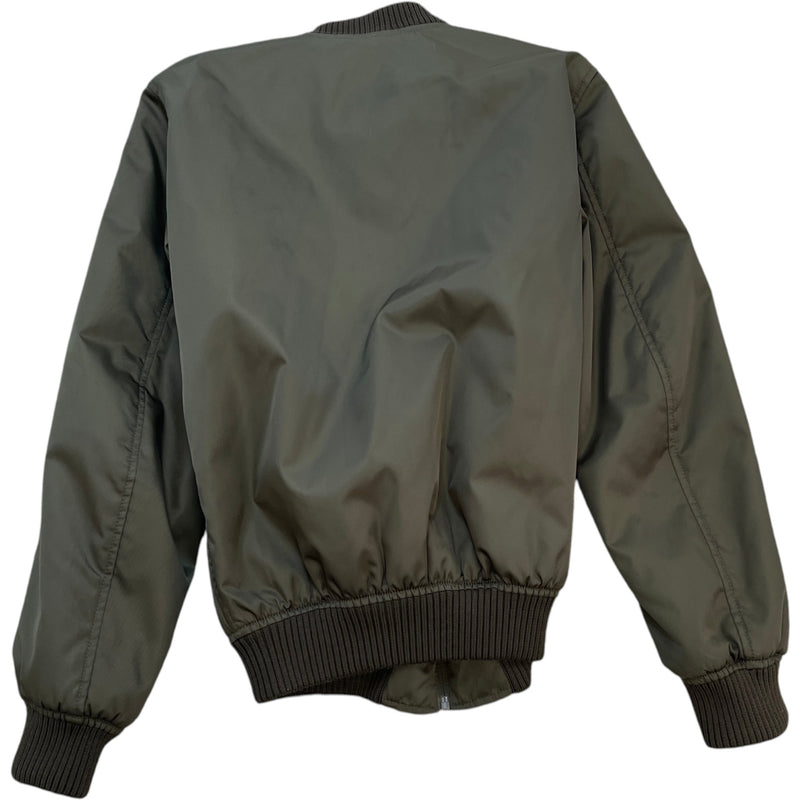 Men's Plaque Logo Bomber Jacket Khaki Size M