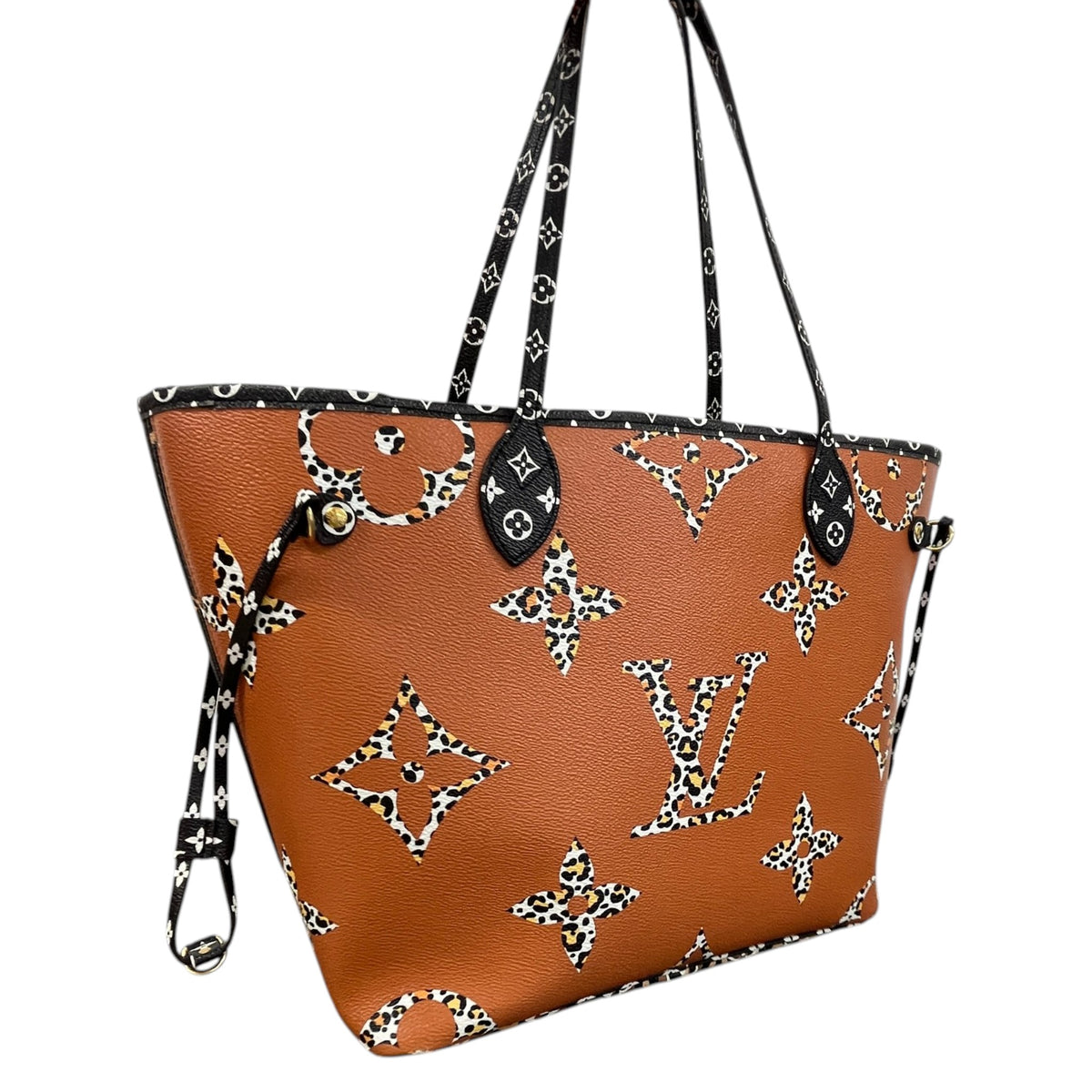 Women's Monogram Jungle Neverfull MM Handbag Black - Photo 9