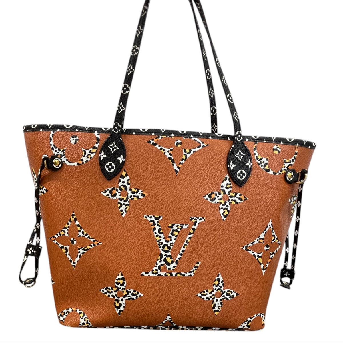 Women's Monogram Jungle Neverfull MM Handbag Black - Photo 3