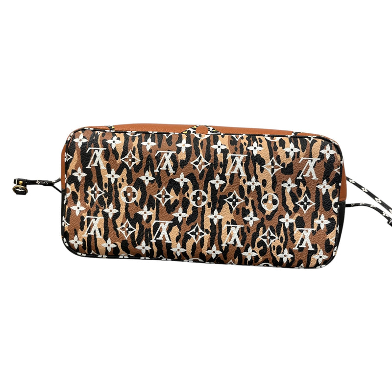Women's Monogram Jungle Neverfull MM Handbag Black